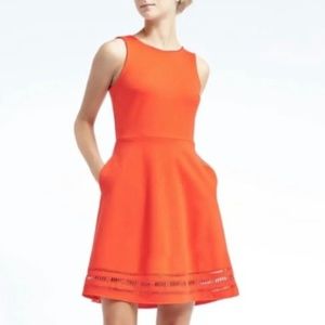 NWT Banana Republic orange sleeveless a line fit & flare dress NWT